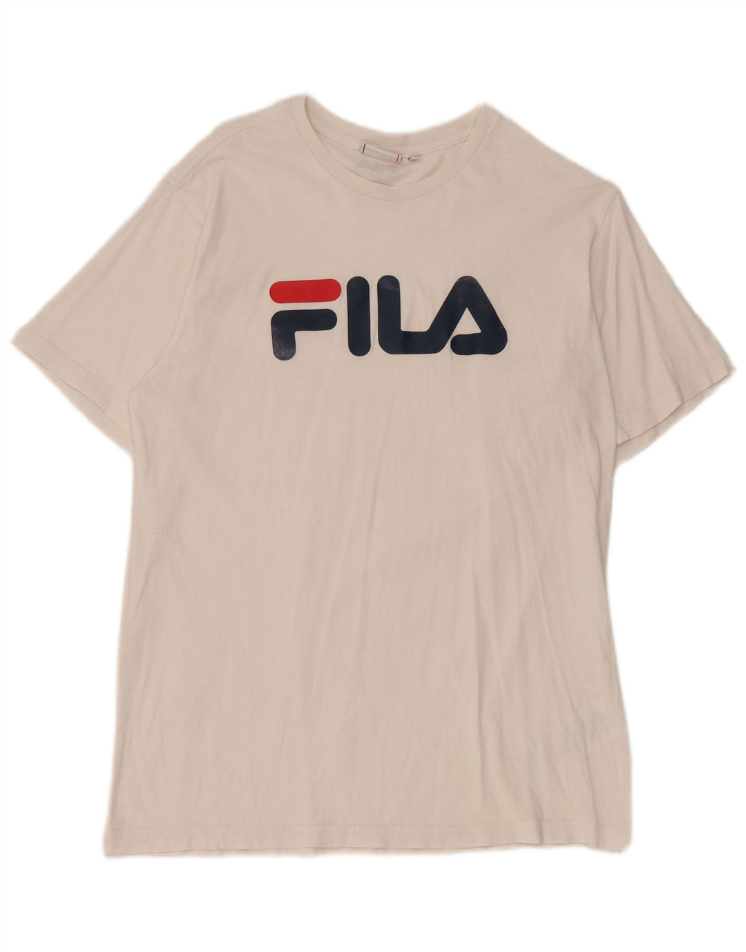 T-shirt grafica da uomo Fila Top Small in cotone bianco