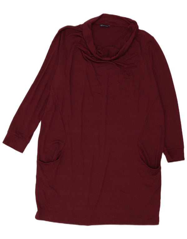 Abito maglione a maniche lunghe da donna Marks & Spencer UK 24 4XL Borgogna