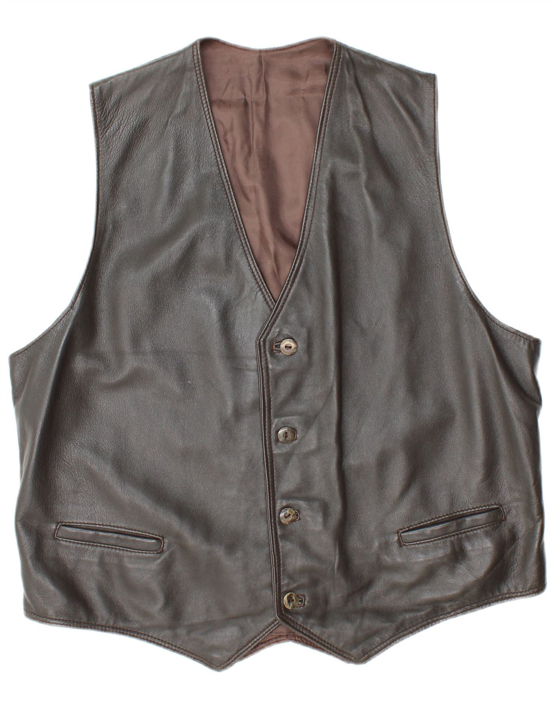 Gilet in pelle da uomo VINTAGE UK 38 Grigio medio