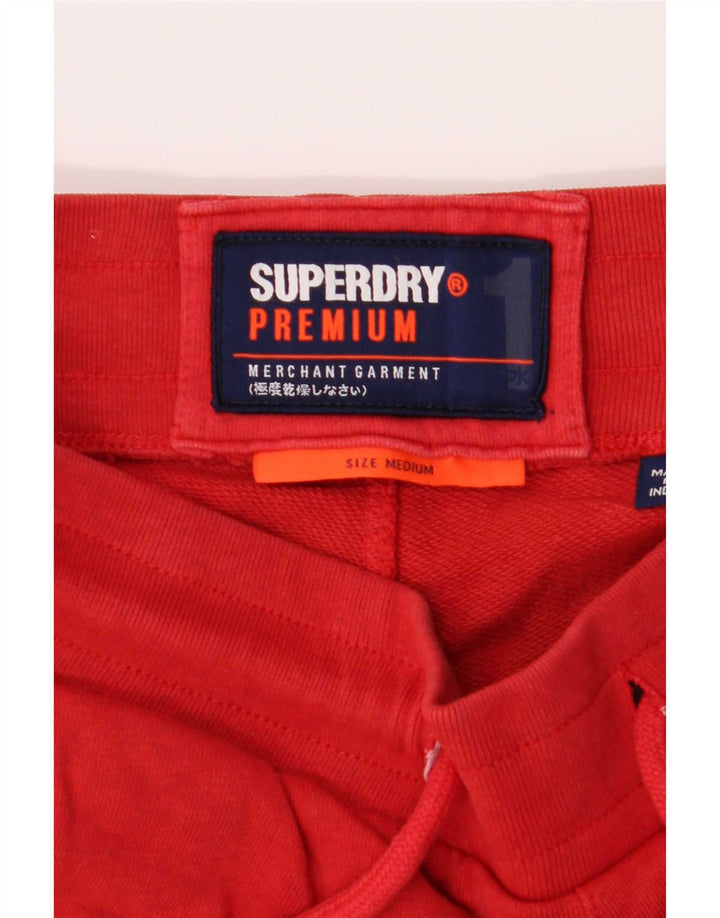 Pantaloncini sportivi da uomo Superdry in cotone rosso medio