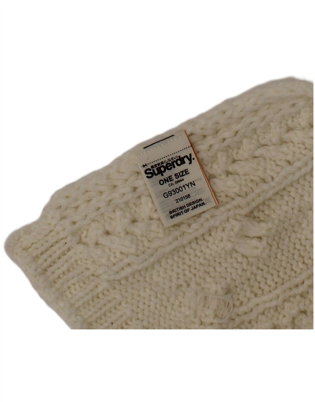 Sciarpa rettangolare da donna Superdry in maglia, taglia unica, in acrilico bianco sporco