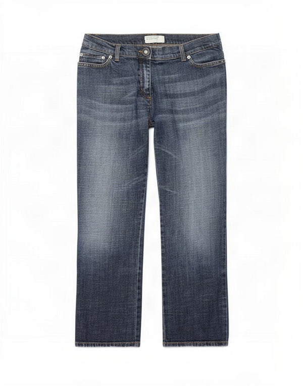 Jeans dritti corti Benetton da donna W32 L25 Blu