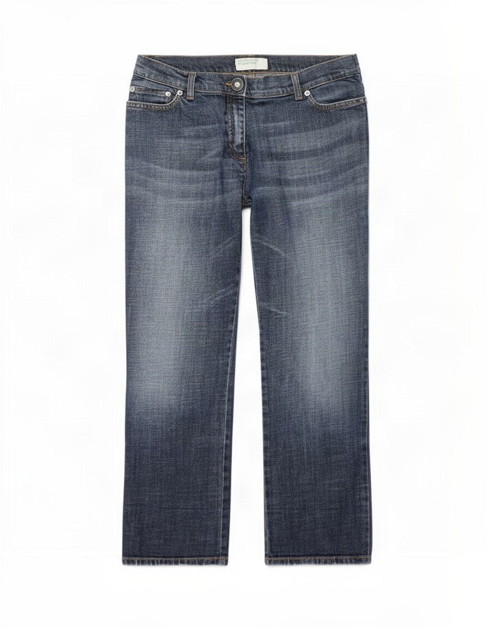 Jeans dritti corti Benetton da donna W32 L25 Blu