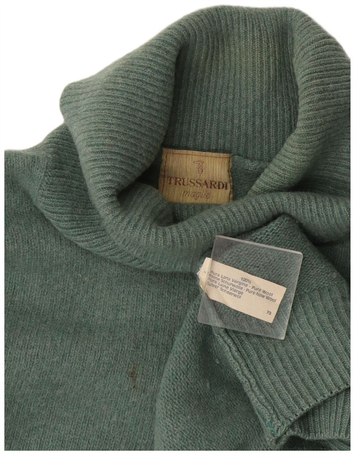 Maglione Trussardi Uomo Dolcevita in Lana Verde Medio