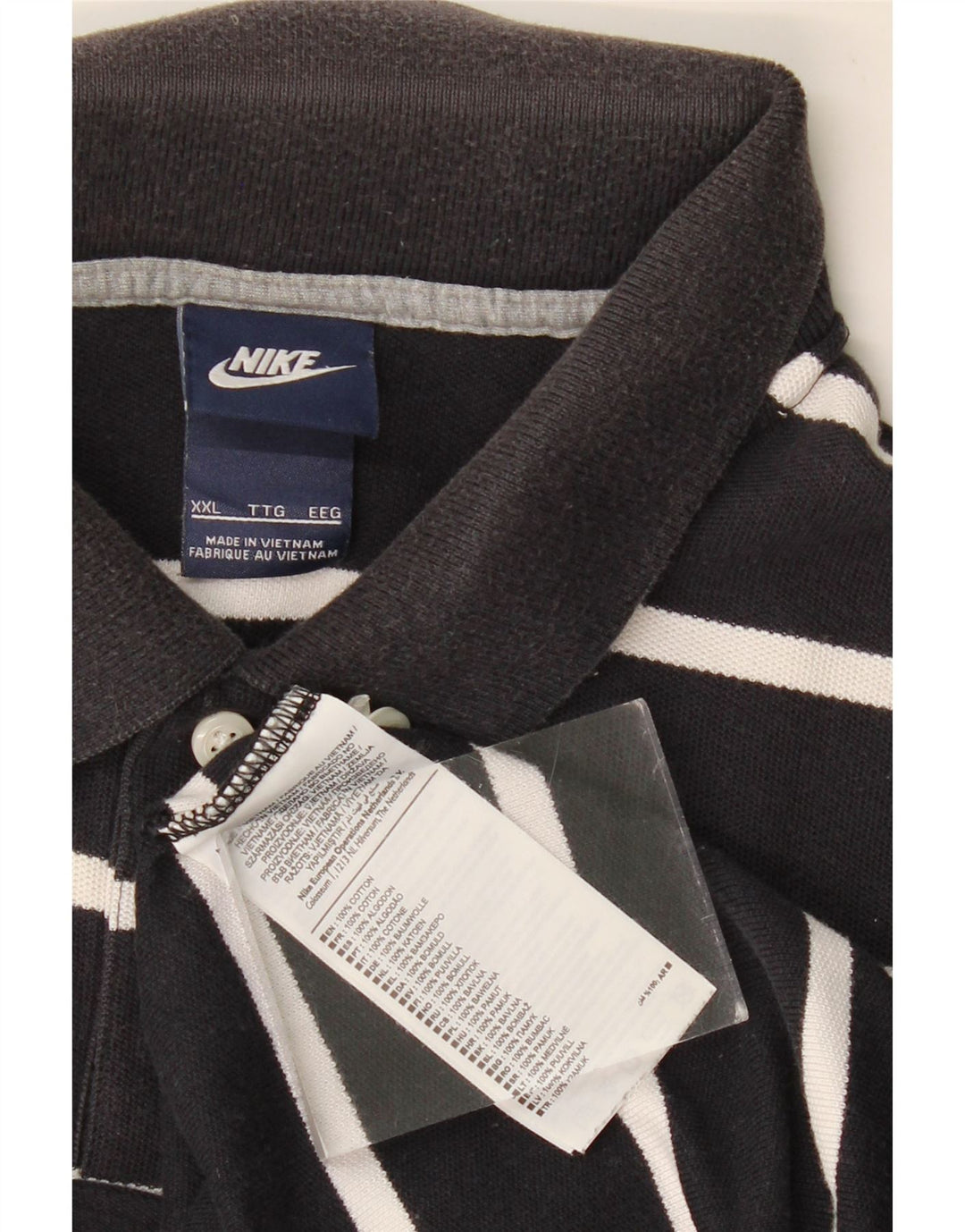 Polo NIKE da uomo 2XL in cotone a righe blu navy