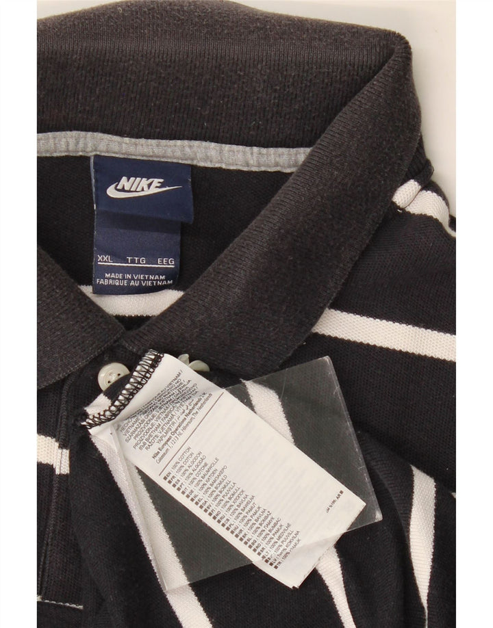 Polo NIKE da uomo 2XL in cotone a righe blu navy