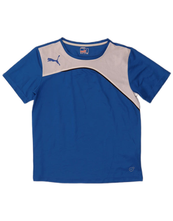 Maglietta Puma da ragazzo, 13-14 anni, in poliestere color block blu