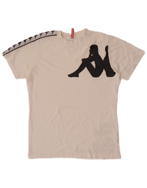 T-shirt grafica da uomo Kappa Top Small in cotone bianco
