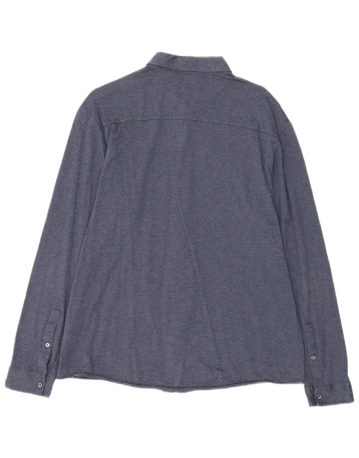 Camicia Cos da uomo grande in cotone blu navy