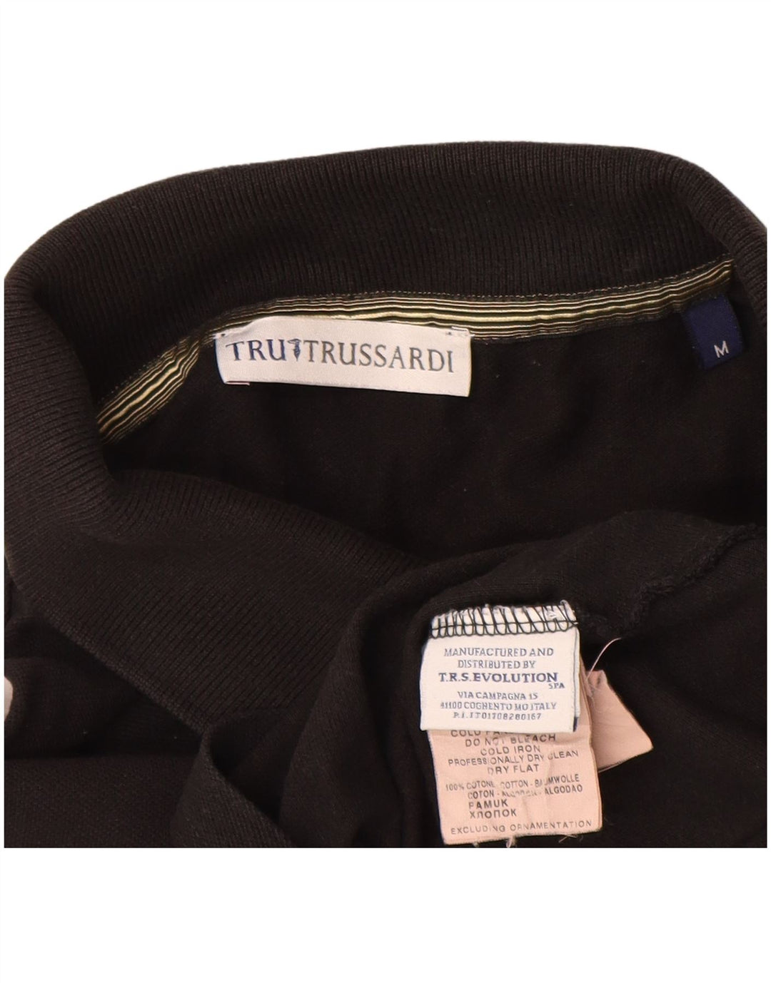 Polo Uomo Trussardi Media Nera In Cotone