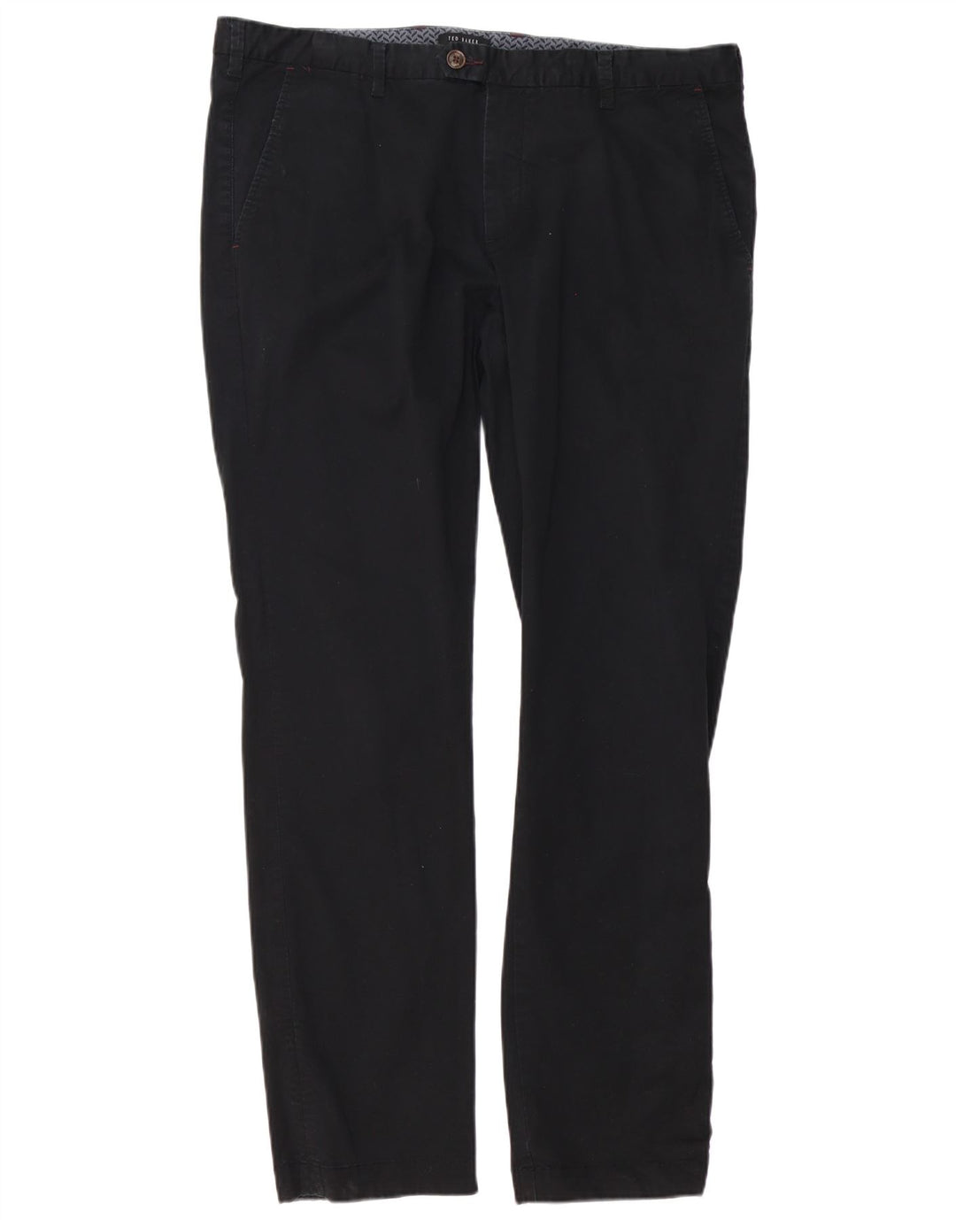 Pantaloni da abito slim da uomo Ted Baker W38 L34 cotone nero