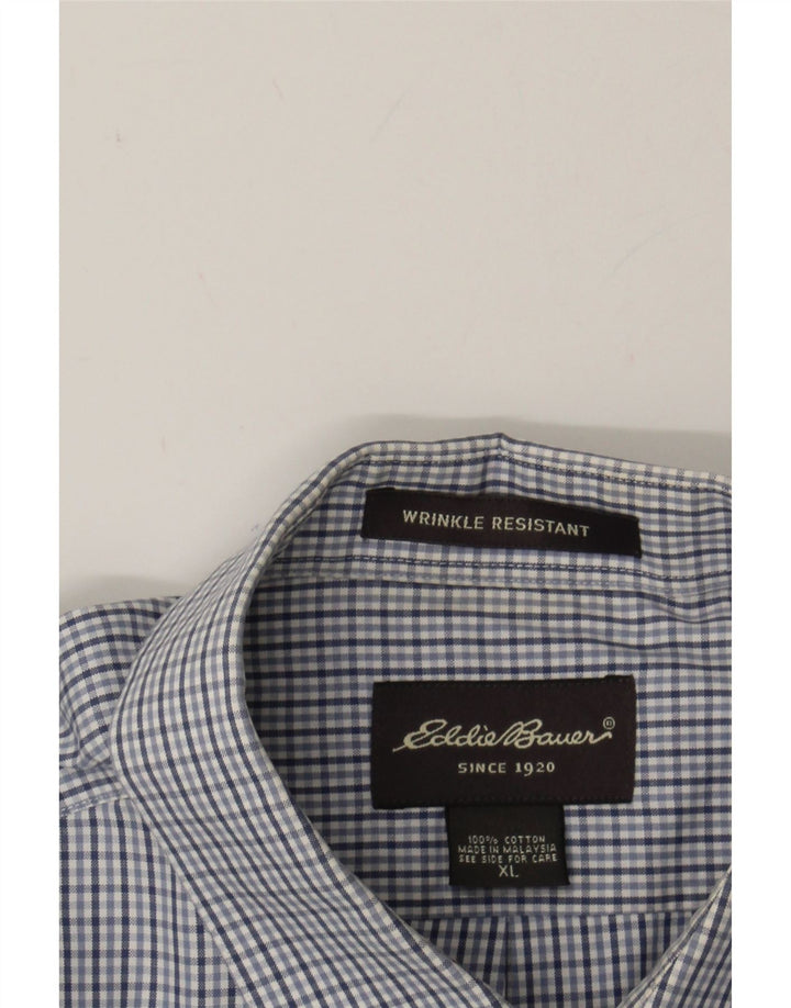 EDDIE BAUER Mens Shirt XL Blue Check Cotton Vintage Eddie Bauer and Second-Hand Eddie Bauer from Messina Hembry 