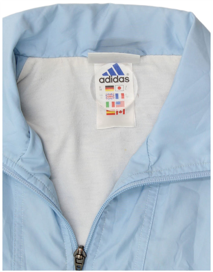 Giacca antipioggia da donna Adidas UK 10 Small Blu Poliestere