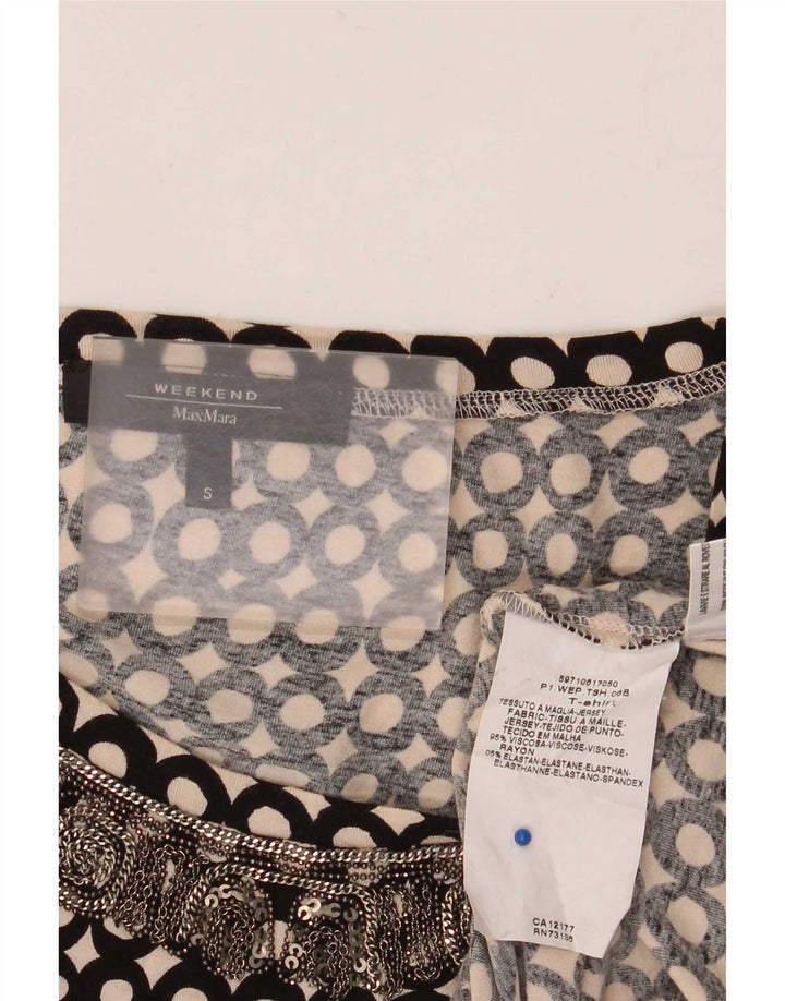 Max Mara Camicetta da weekend da donna Top UK 10 Piccola viscosa maculata nera
