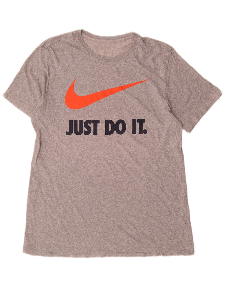 T-shirt grafica da uomo Nike Top grande grigia screziata