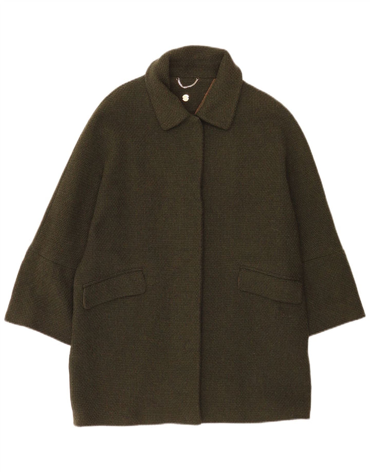 Soprabito oversize da donna Massimo Dutti UK 10 piccolo in lana kaki