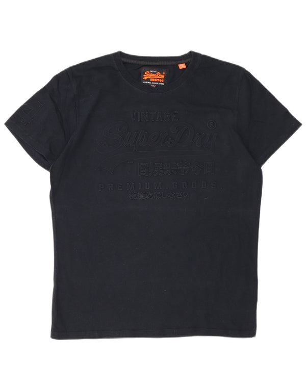 T-shirt grafica da uomo SUPERDRY Top XL in cotone nero