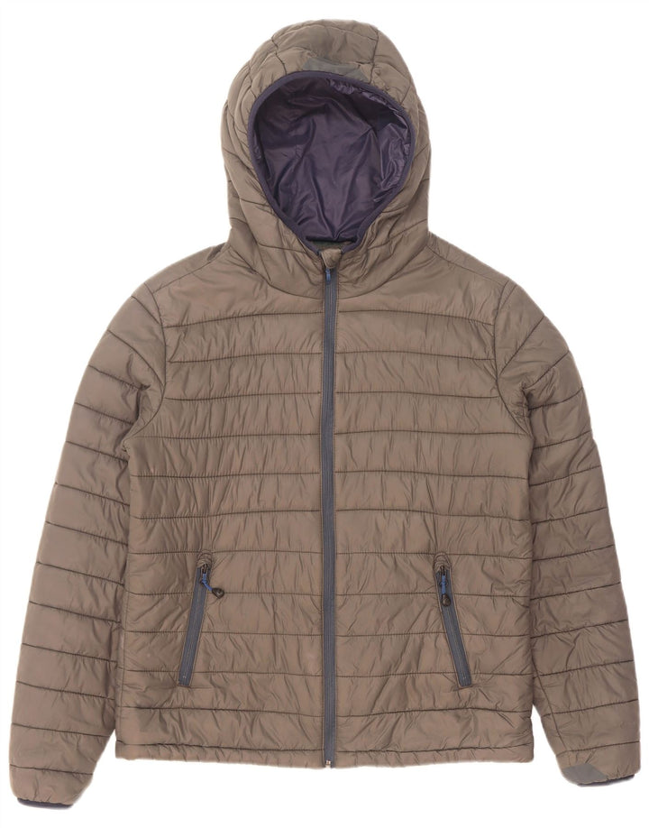 Giacca imbottita con cappuccio da uomo North Sails UK 36 piccola in nylon grigio