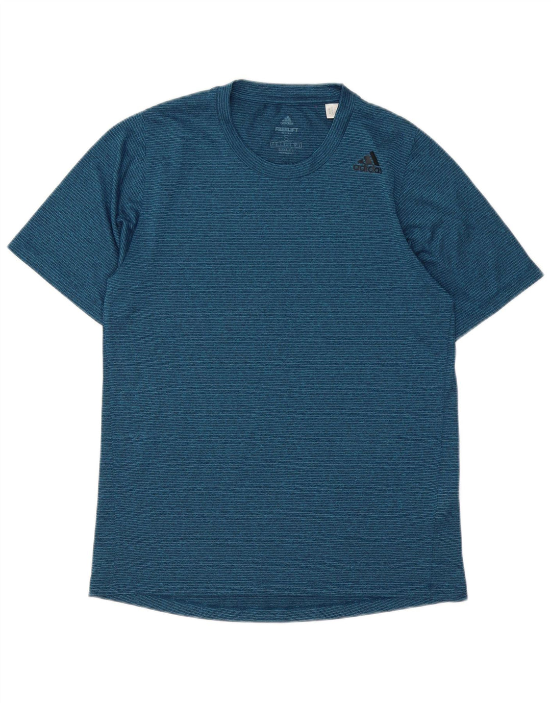 T-shirt Adidas Climalite da uomo Top piccola in poliestere a righe blu navy