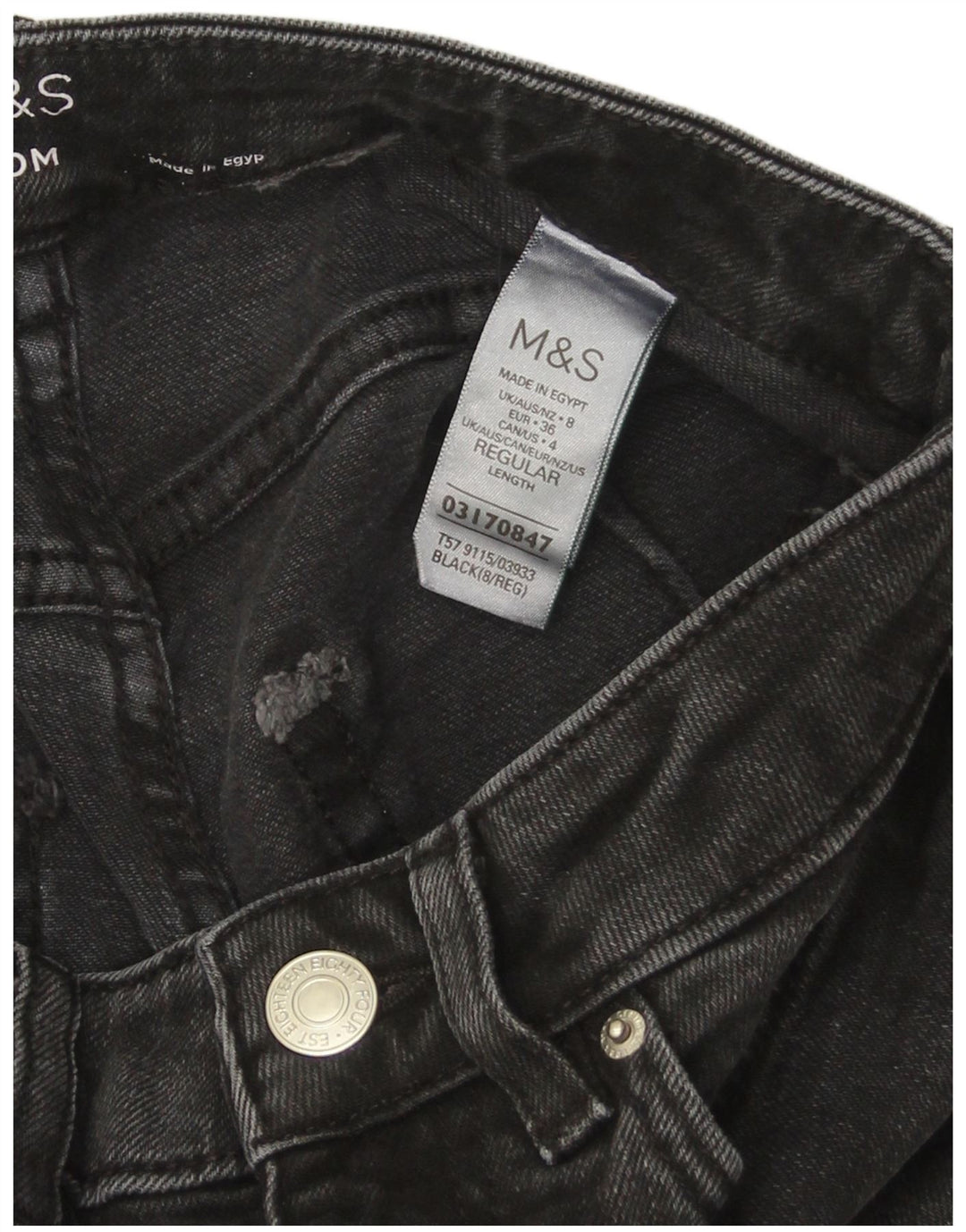 MARKS & SPENCER Jeans affusolati da donna UK 8 Small W26 L26 Cotone grigio