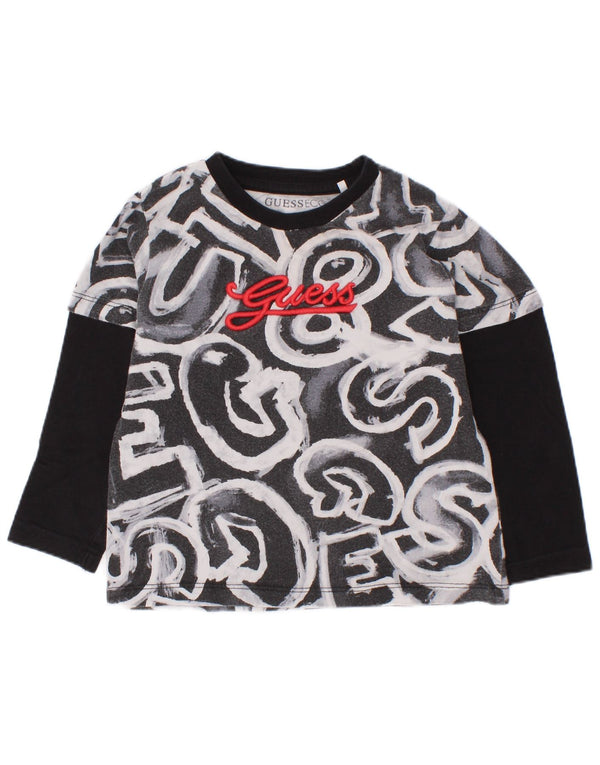 Guess Maglietta grafica per neonato a maniche lunghe 18-24 mesi Nera