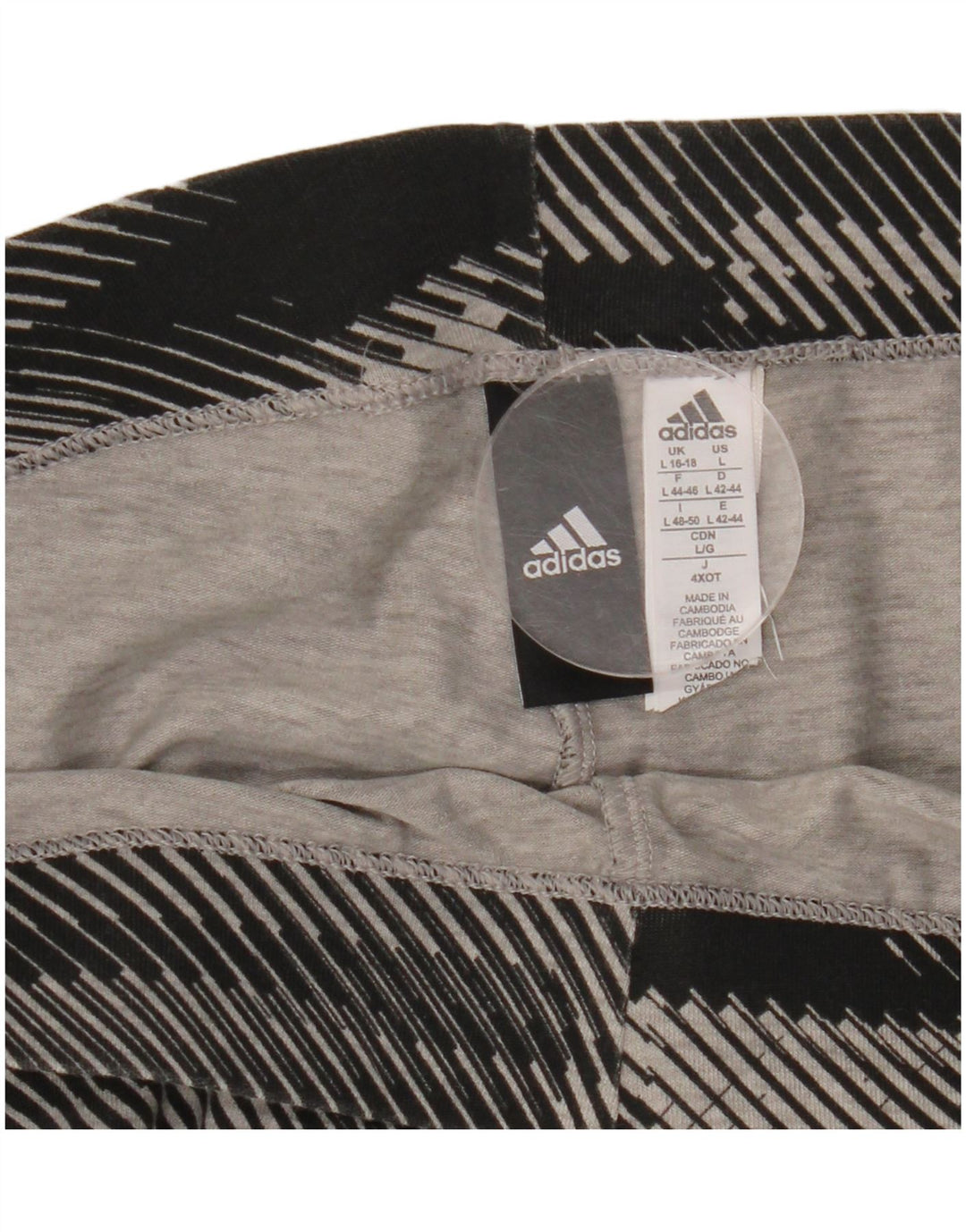 Leggings grafici da donna ADIDAS UK 16/18 Cotone a righe nere grandi