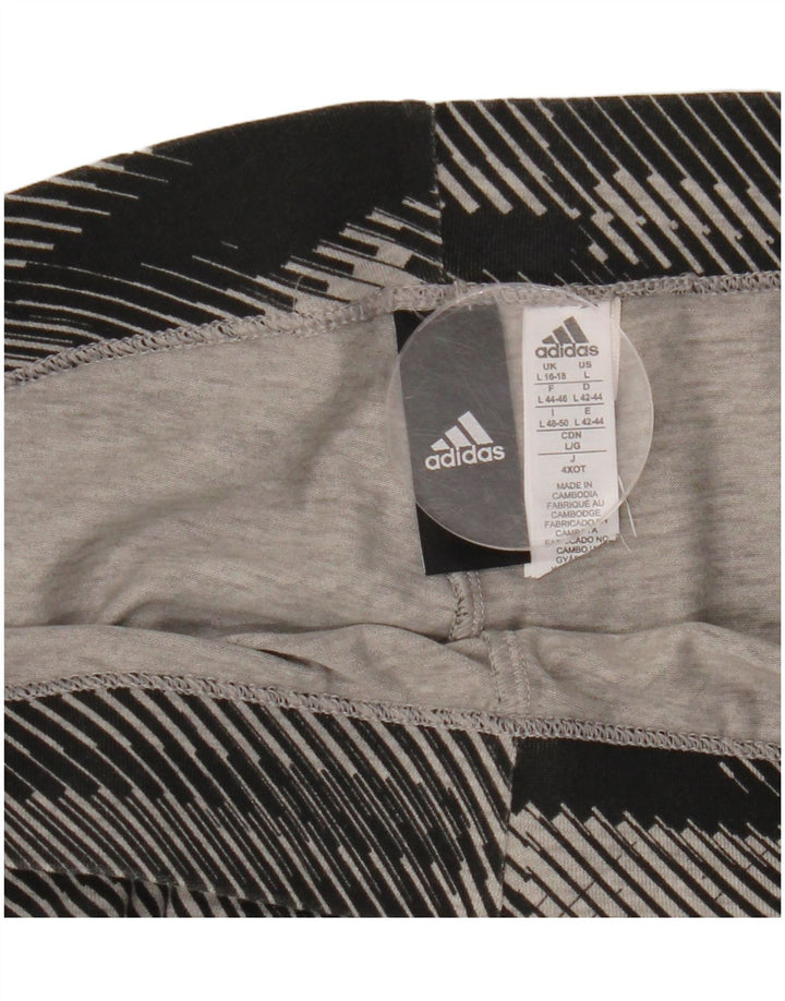 Leggings grafici da donna ADIDAS UK 16/18 Cotone a righe nere grandi
