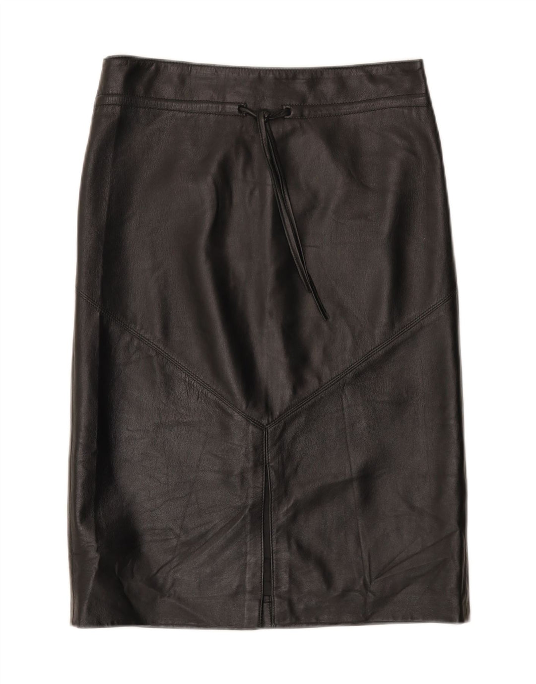 Gonna in pelle vintage da donna IT 44 media W30 in pelle nera