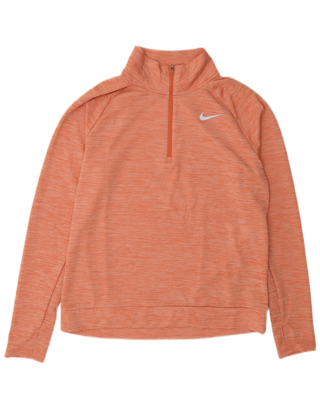 Felpa da donna Nike Dri Fit con collo e zip, maglione, UK 14, medio arancione screziato