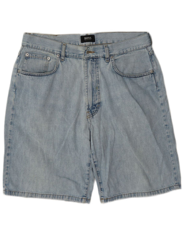 Pantaloncini di jeans da uomo Hugo Boss W35 grandi blu