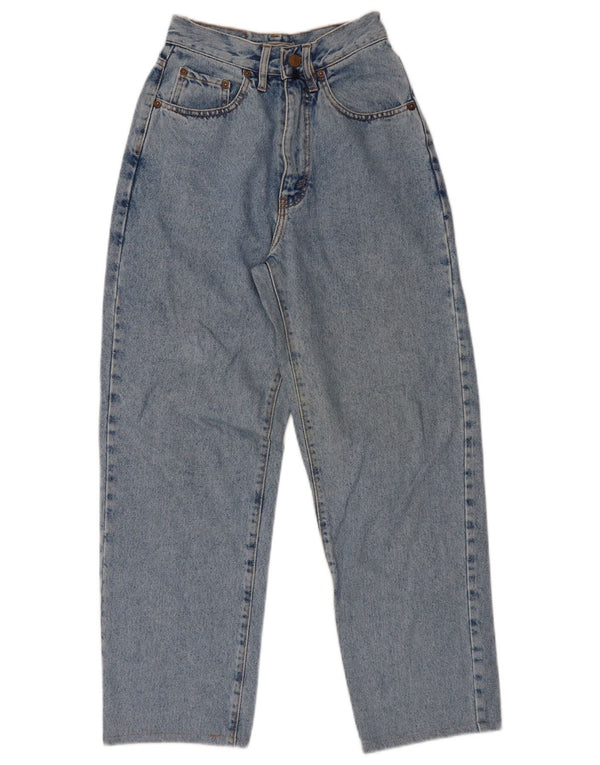 Jeans vintage da donna a vita alta vestibilità regolare W27 L27 cotone blu