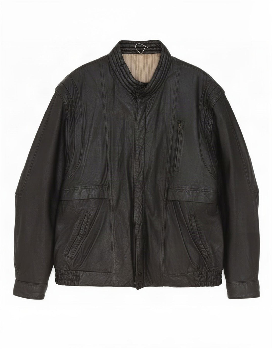 Giacca in pelle vintage da uomo UK 40 grande nera