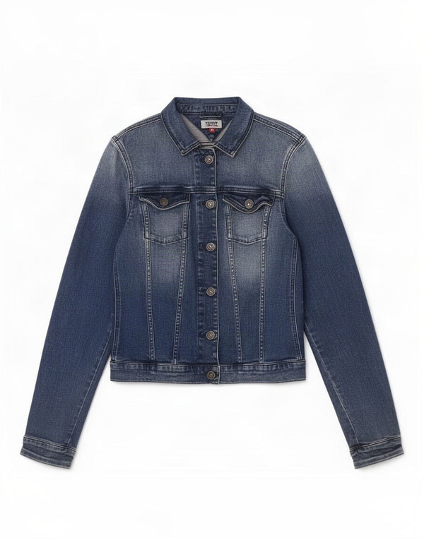 Giacca in denim corto da donna Tommy Hilfiger UK 10 piccolo cotone blu