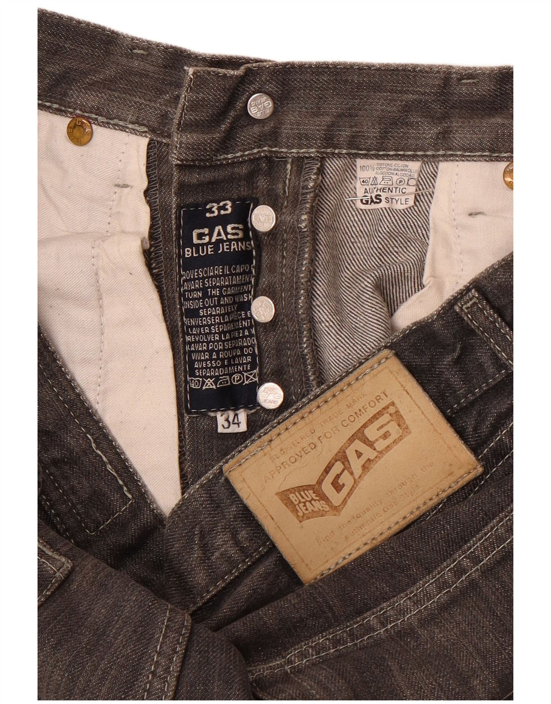 Jeans dritti da uomo Memphis W33 L30 in cotone grigio
