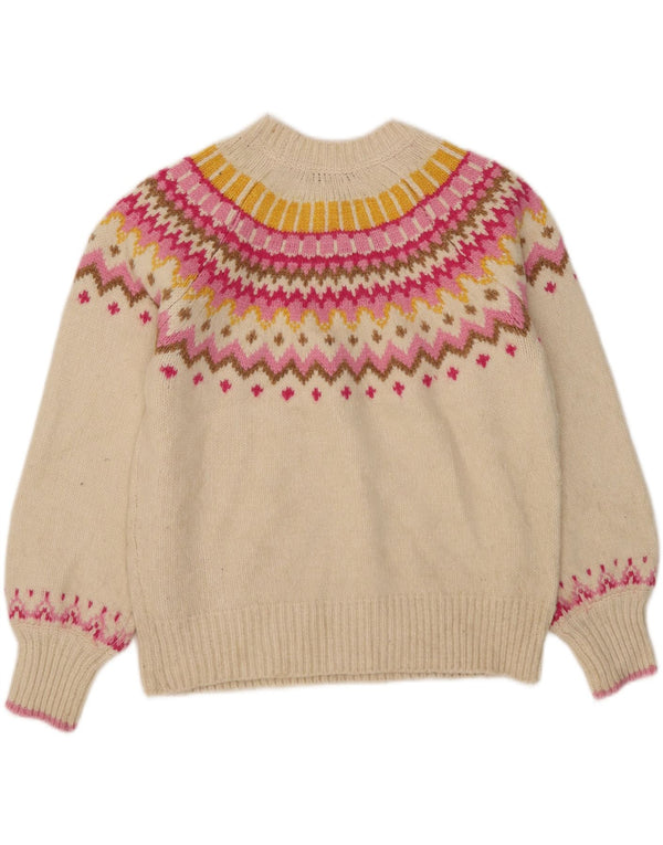 Maglione da donna Joules con scollo a barca, UK 12, medio, bianco sporco, Fair Isle