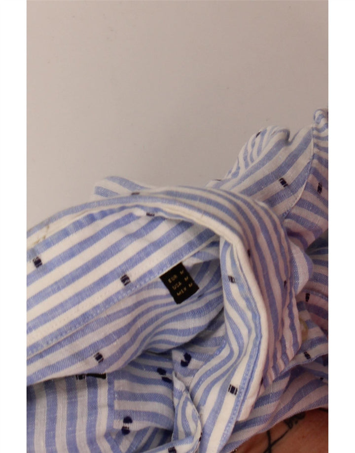 MASSIMO DUTTI Mens Shirt Medium Blue Pinstripe Vintage Massimo Dutti and Second-Hand Massimo Dutti from Messina Hembry 