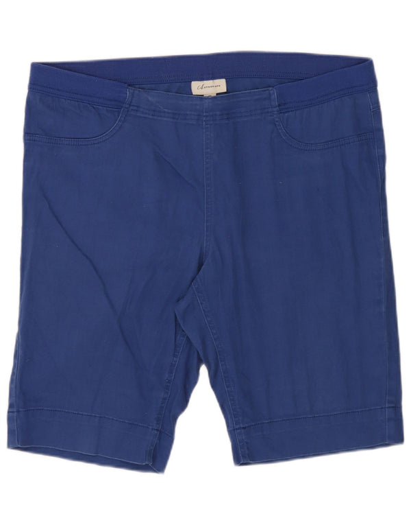 Marks & Spencer Womens Autograph Casual Shorts UK 16 Large W40 Blue Cotton