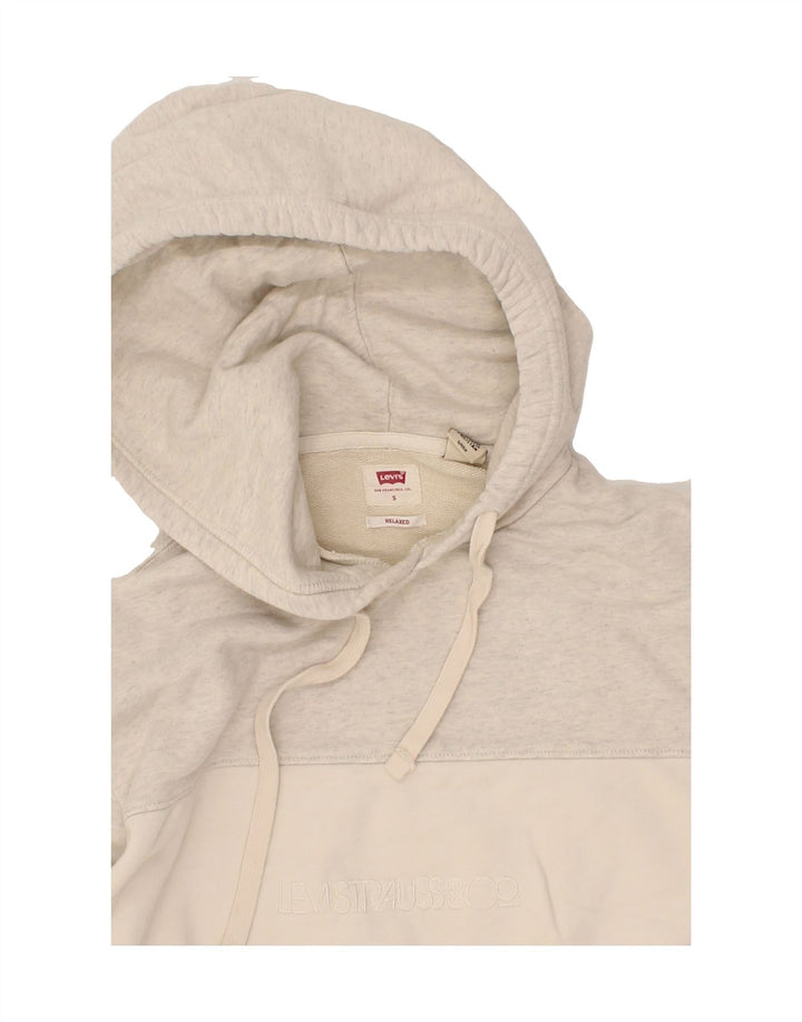 LEVI'S Mens Graphic Hoodie Jumper Small Grey Cotton Vintage Levi's and Second-Hand Levi's from Messina Hembry 