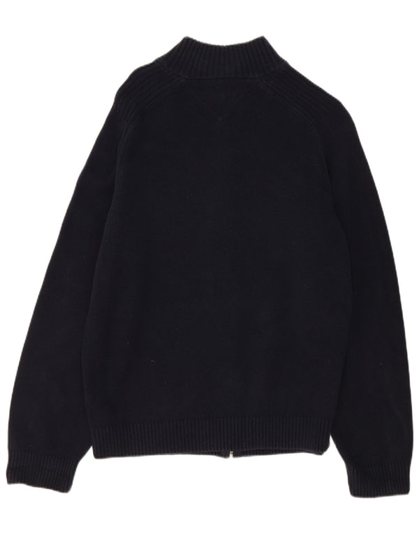 Maglione cardigan con zip intera da donna Tommy Hilfiger UK 18 XL cotone blu navy