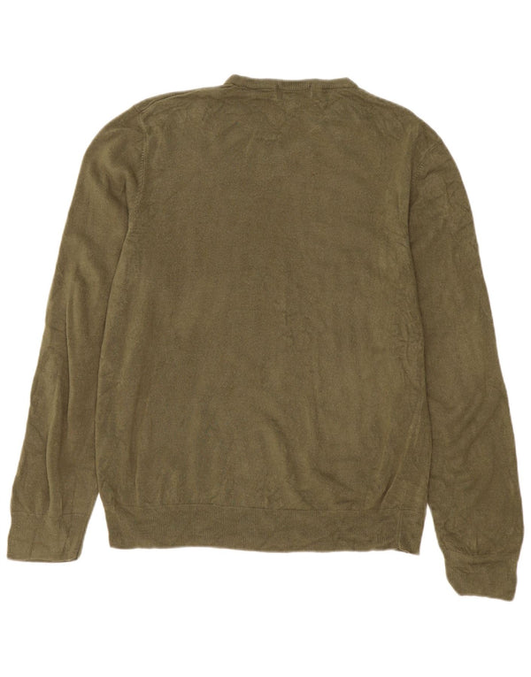 Maglione da uomo Marks & Spencer con scollo a V blu Harbour XL acrilico kaki