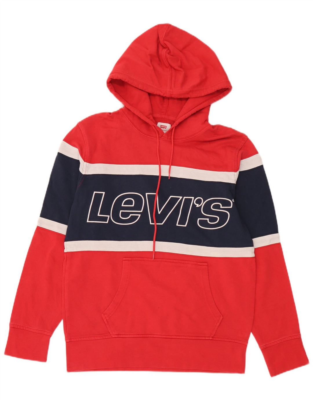 Maglione con cappuccio grafico da uomo Levi's piccolo in cotone color block rosso