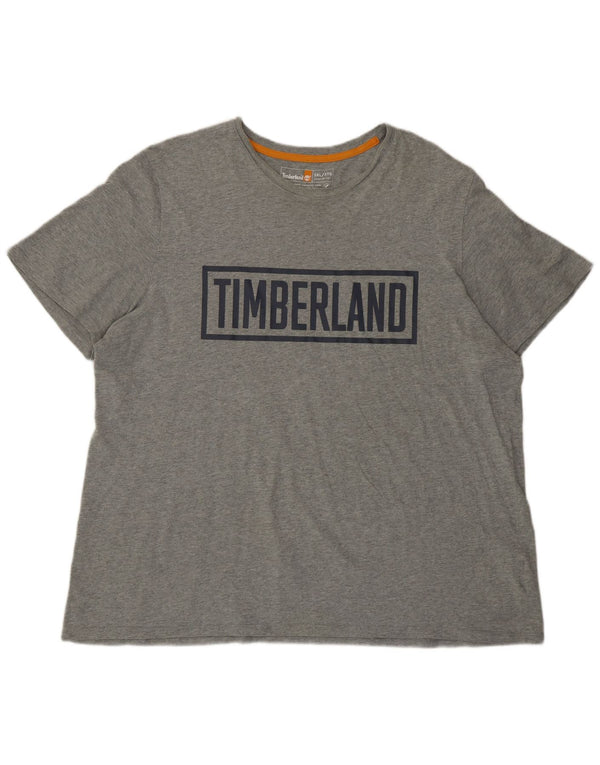 T-shirt grafica da uomo con vestibilità regolare Timberland Top 3XL in cotone grigio