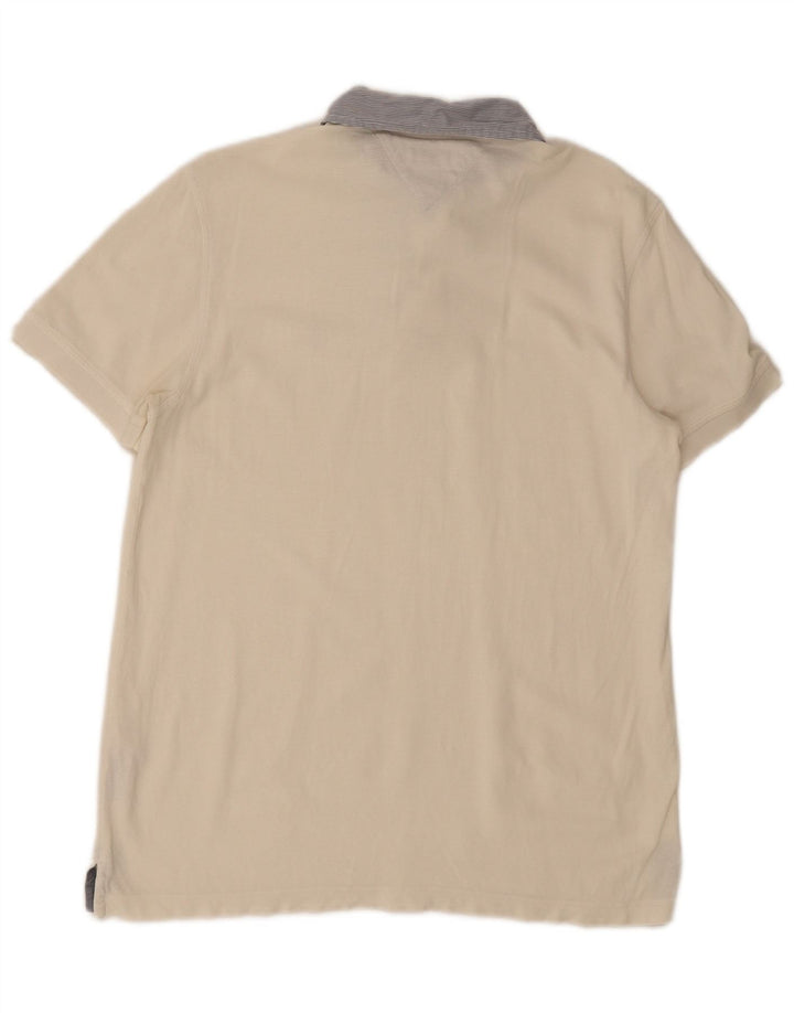 Polo da uomo Custom Fit Tommy Hilfiger in cotone bianco medio