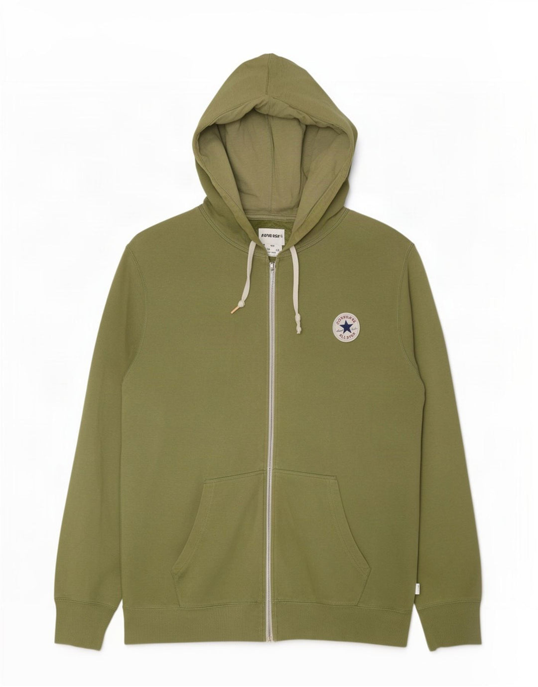 Maglione con cappuccio e zip da uomo Converse XL in cotone verde