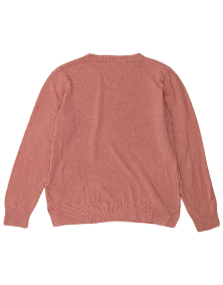 Maglione maglione girocollo da donna Marks & Spencer UK 14 Acrilico rosa medio