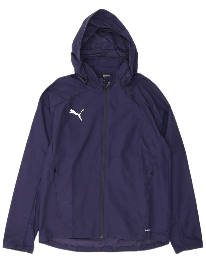 Giacca antipioggia con cappuccio Puma da ragazzo 15-16 anni in nylon blu navy
