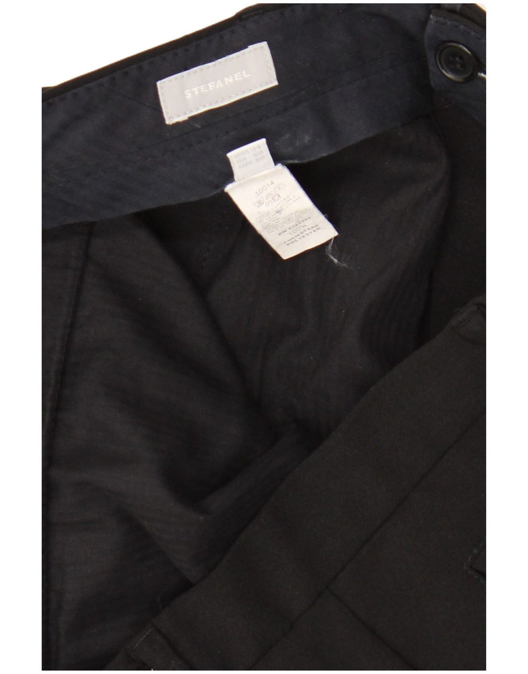 Pantaloni da abito dritti da donna Stefanel EU 50 3XL W32 L31 Poliestere nero