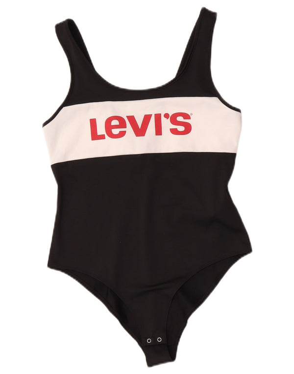 Levi's Womens Graphic Bodysuit UK 12 Medium Black Colourblock Polyester