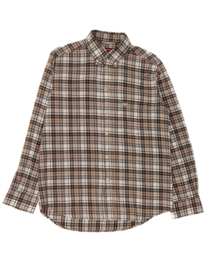 Carrera Camicia da uomo in flanella vestibilità regolare in cotone a quadri multicolore medio