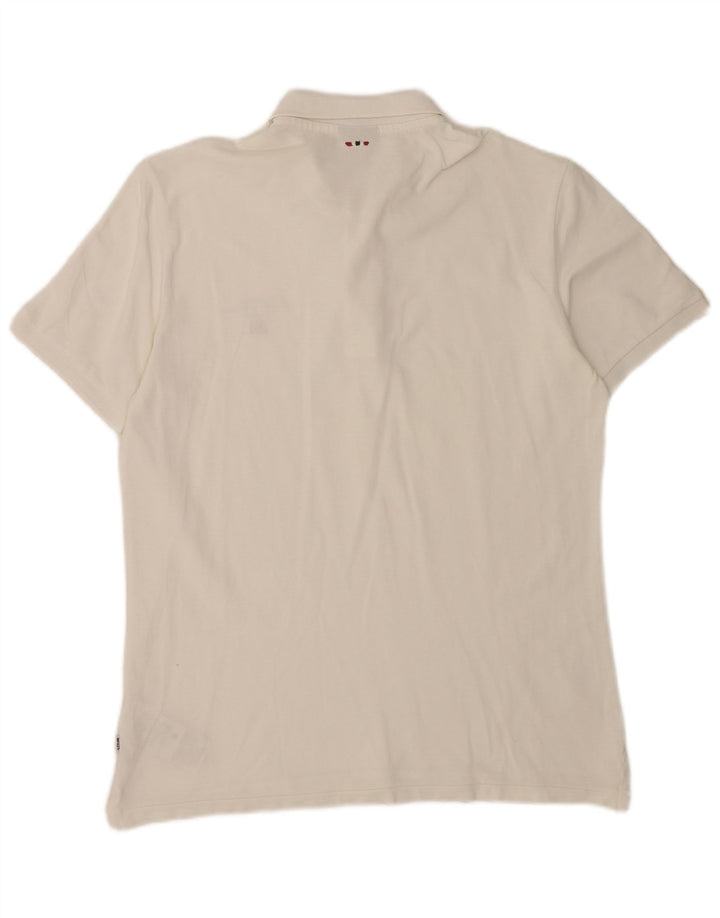 Polo da uomo Napapijri grande in cotone bianco
